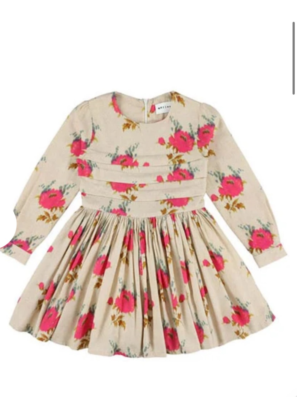 Morley Cream Dress with Bright Pink Floral Print